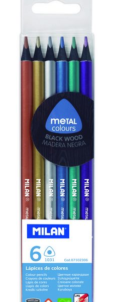 Imagen de lápices metálicos de colores de la marca Milan