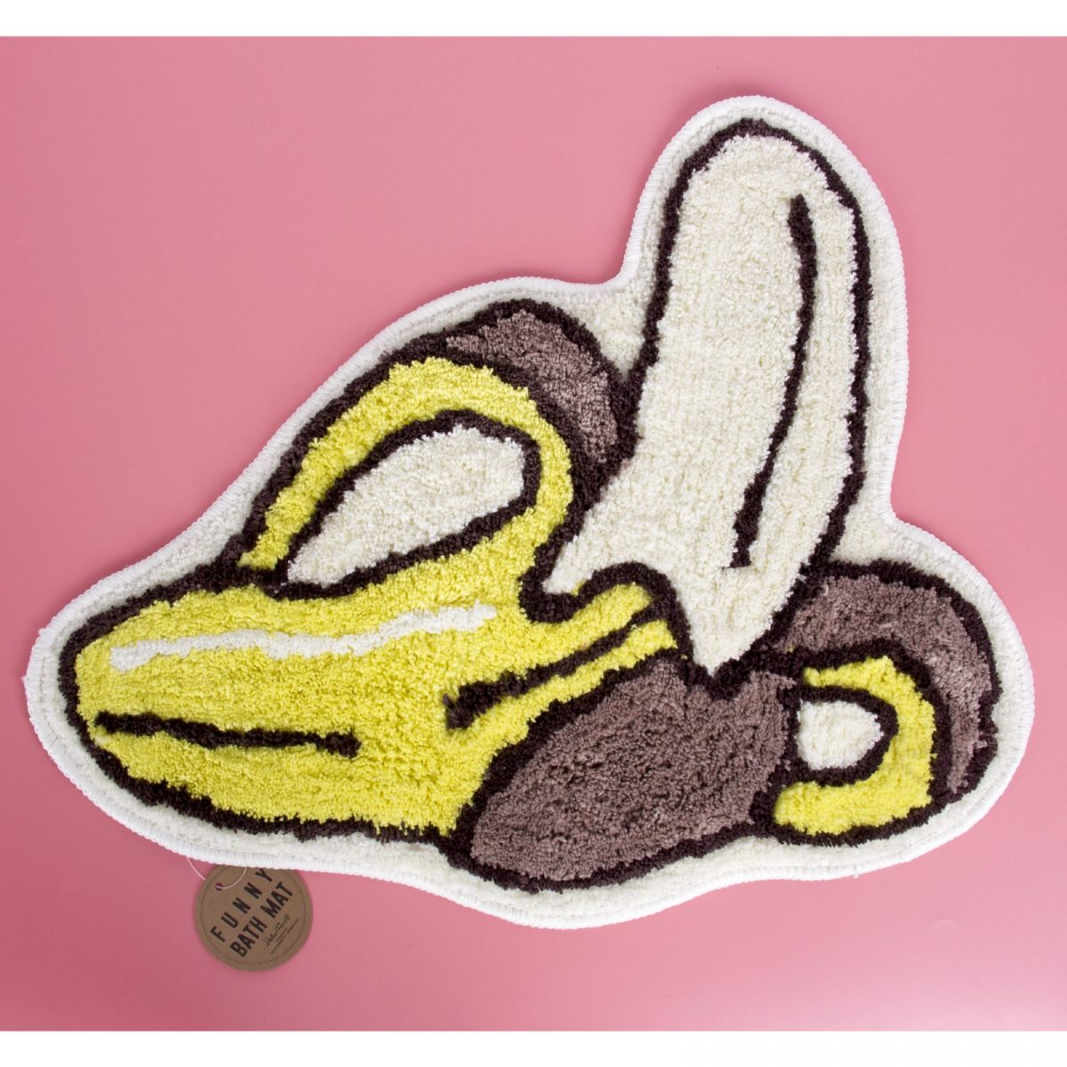 Imagen de alfombra de baño con forma de plátano