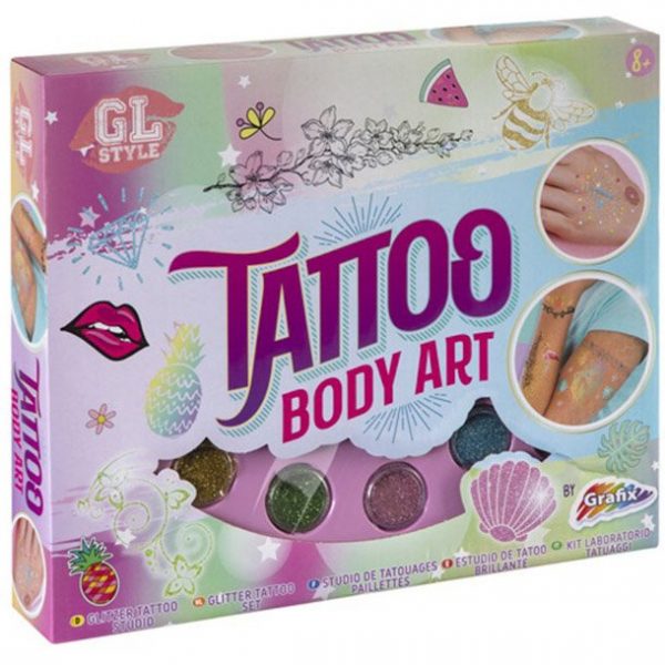Imagen de complementos para hacer tatuajes temporales con purpurina