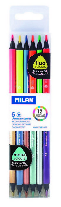Imagen de lápices de colores neón metal de la marca Milan