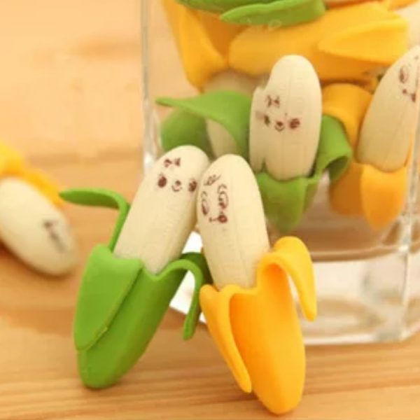Imagen de gomas de borrar plátanos