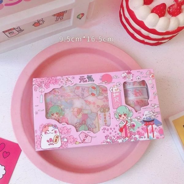 Imagen de caja pink life pegatinas y washi tapes