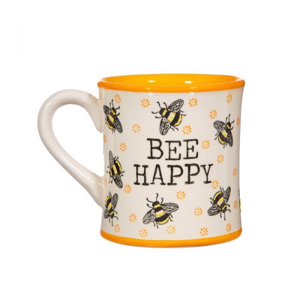 Imagen de taza bee happy con abejas