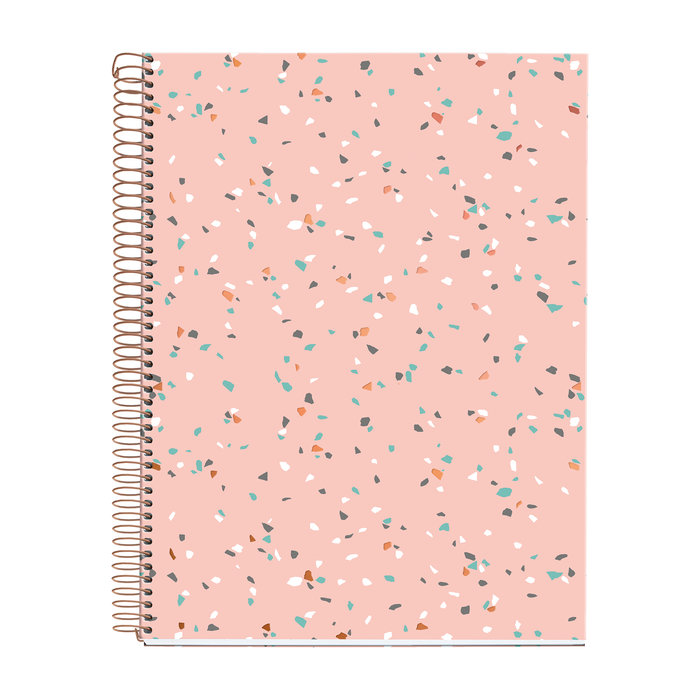 Imagen de cuaderno de anillas terrazo rosa