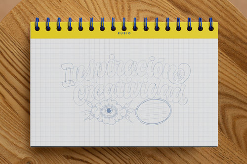 Imagen de cuaderno de lettering de la marca rubio