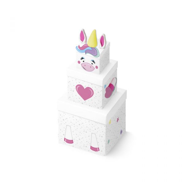 Imagen de set de tres cajas de unicornios