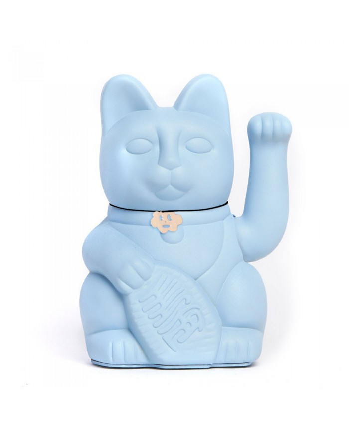 Imagen de gato de la suerte azul claro