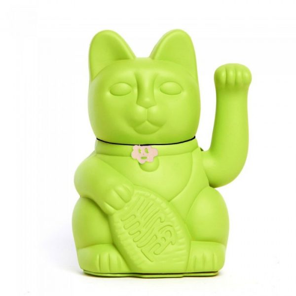 Imagen de gato de la suerte verde
