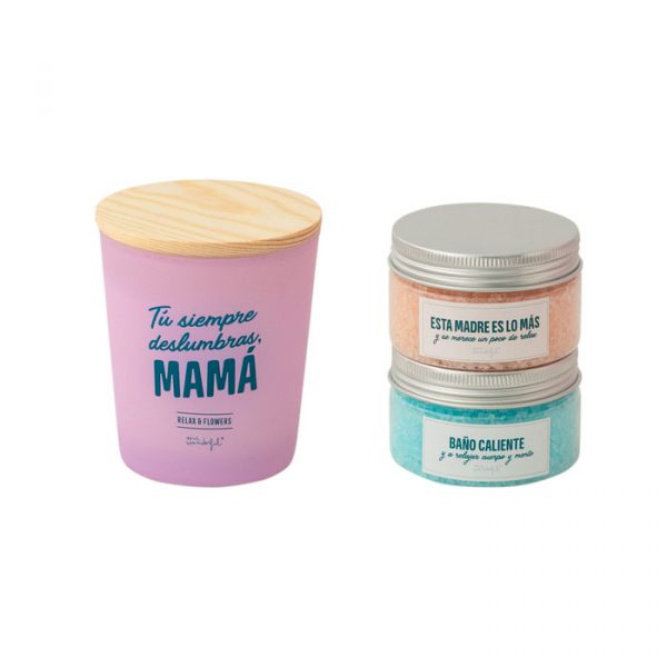 Kit de mimos para Mamá - Sales y bomba de baño + vela