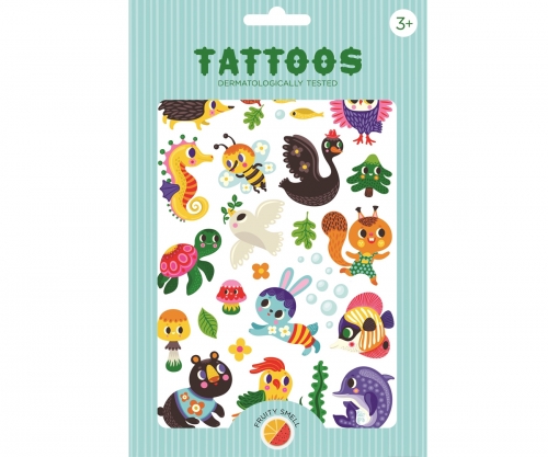 Imagen de tatuajes temporales de animales coloridos