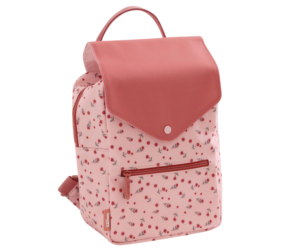 Imagen de mochila pequeña de flores rosa