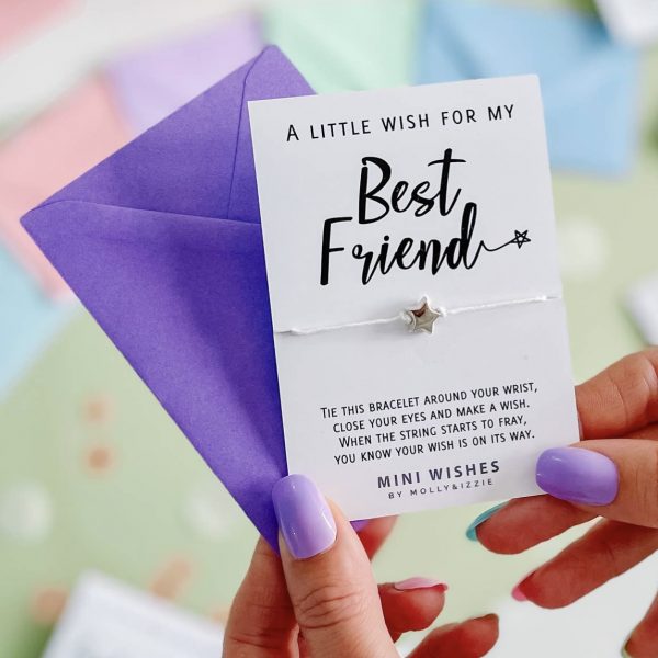 Best friend – Pulsera de los deseos con tarjeta y sobre
