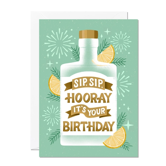 Tarjeta de cumpleaños - Sip Sip Hooray