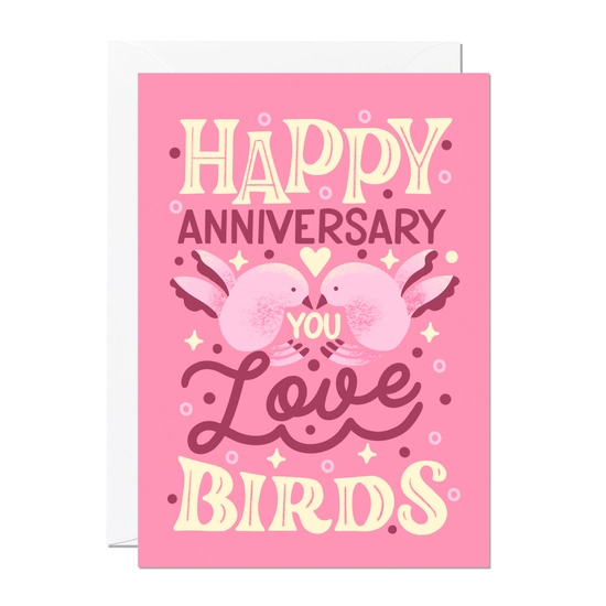 Tarjeta de aniversario - Love Birds