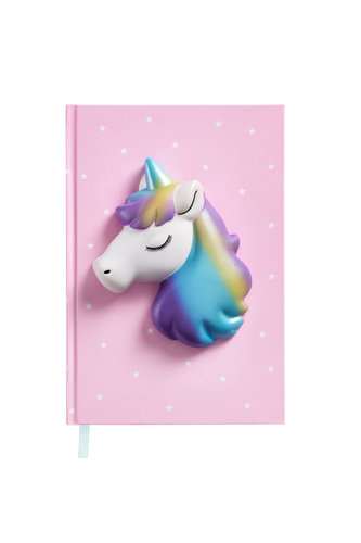 Imagen de cuaderno squishy con unicornio