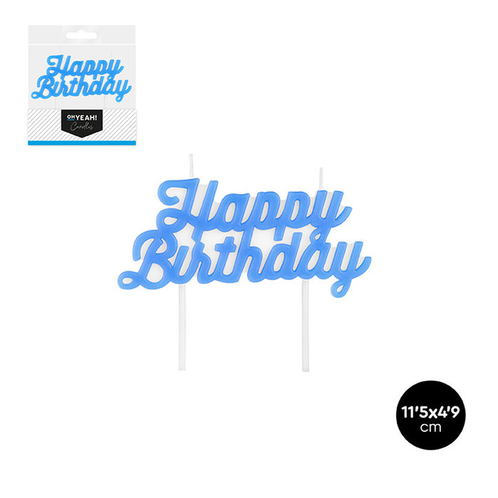 Imagen de velas de letras con la frase happy birthday