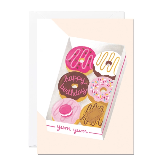 Tarjeta de cumpleaños - Donuts Yum Yum
