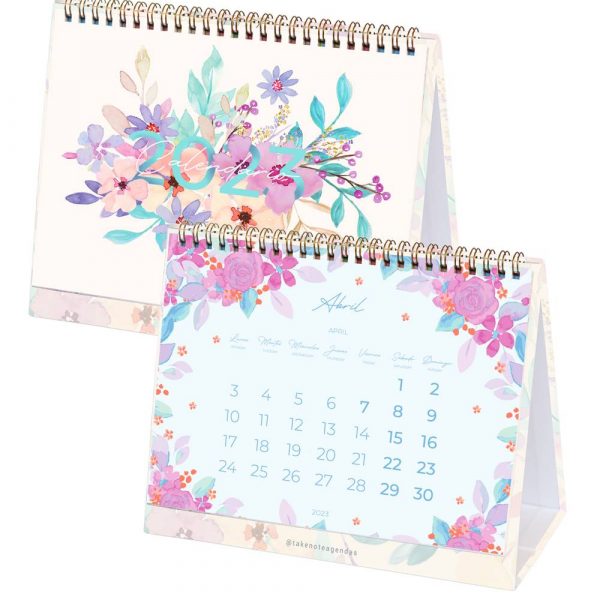 Imagen de calendario de mesa de flores 2023