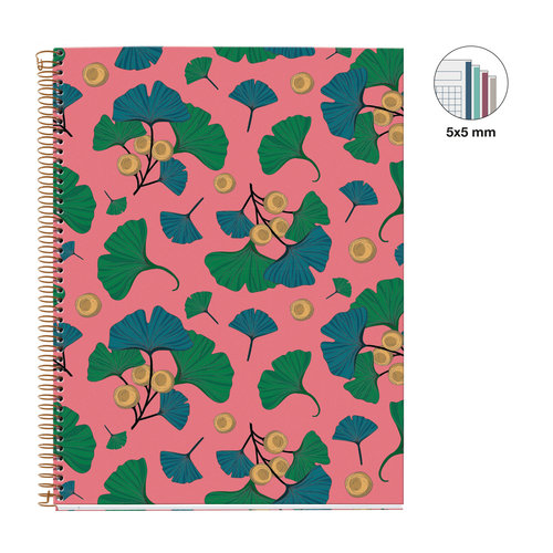 Imagen de cuaderno a4 rosa ginkgo