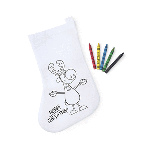 Imagen de calcetín de navidad para colorear con ceras