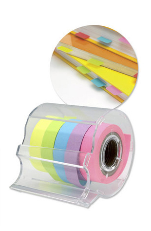 Imagen de un dispensador de notas adhesivas de colores