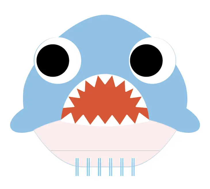 Imagen de libreta pango con forma de cabeza de tiburón A6