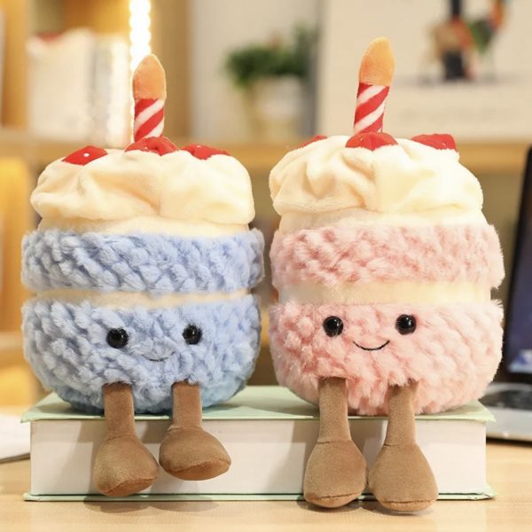 Imagen de peluches tartas de cumpleaños azul y rosa