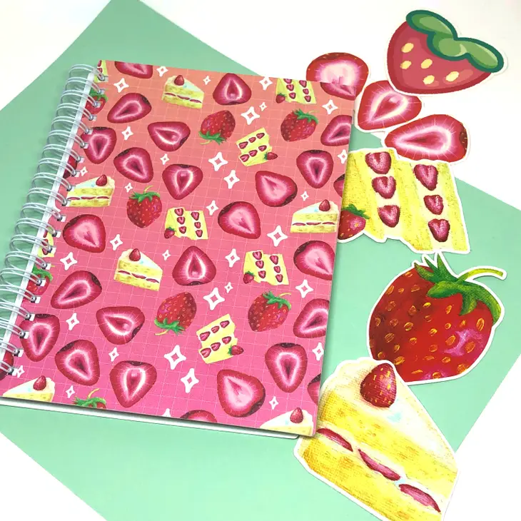 Imagen de libro de pegatinas reutilizable fresas