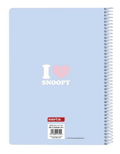 imagen de libreta tamaño a5, de Snoopy