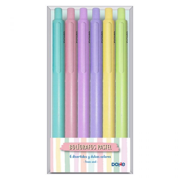 Pack 6 Bolígrafos Pastel Dohe