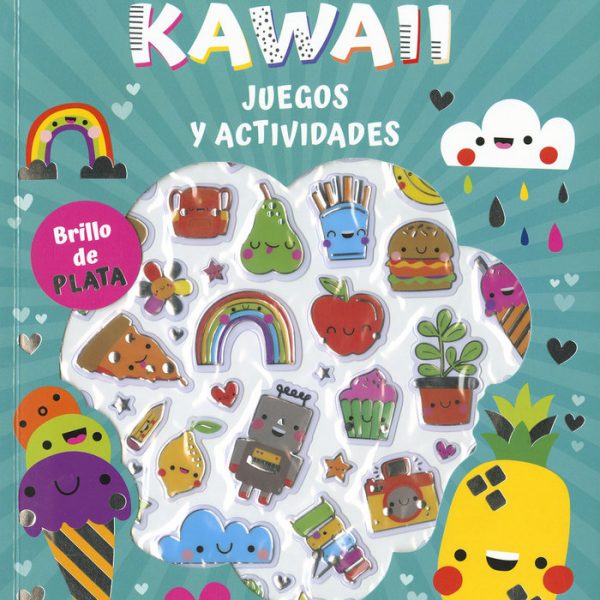 Libro de Pegatinas Brillantes Kawaii, Juegos y Actividades