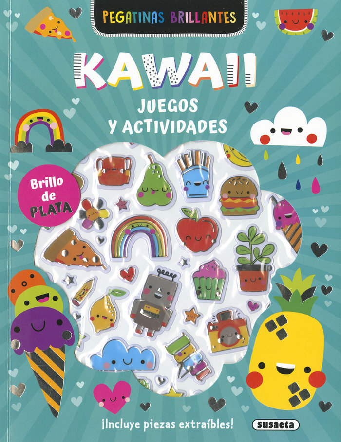 Libro de Pegatinas Brillantes Kawaii, Juegos y Actividades Hasta 12 Años -  La Selva de Papel - Papelería y regalos