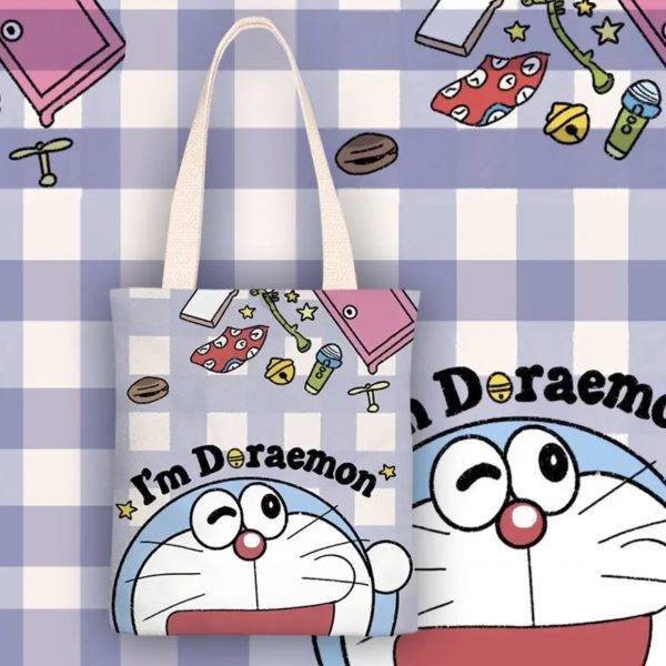 Tote Bag Doraemon Lila