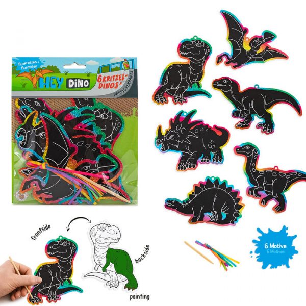 Dinosaurio Rasca y Colorea