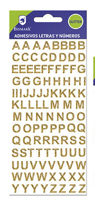 Sticker Letras y Números 1 Pza Dorado
