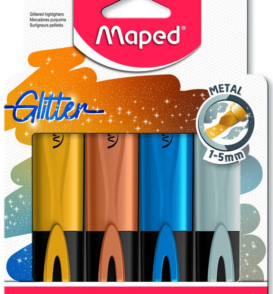 Pack 4 Marcadores Glitter Metallic Maped