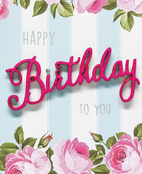 Tarjeta Happy Birthday to You 3D Rosas