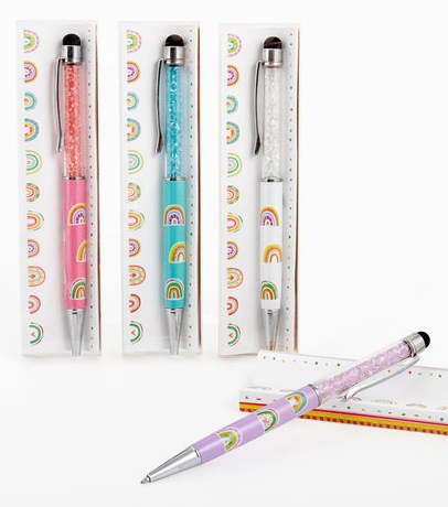 Bolígrafo con Puntero Glitter Rainbow
