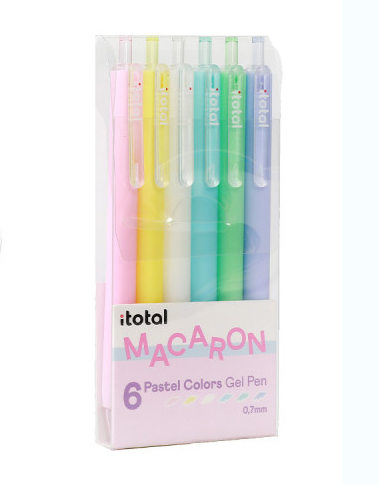 Pack 6 Bolígrafos de Gel Colores Pastel Macaron