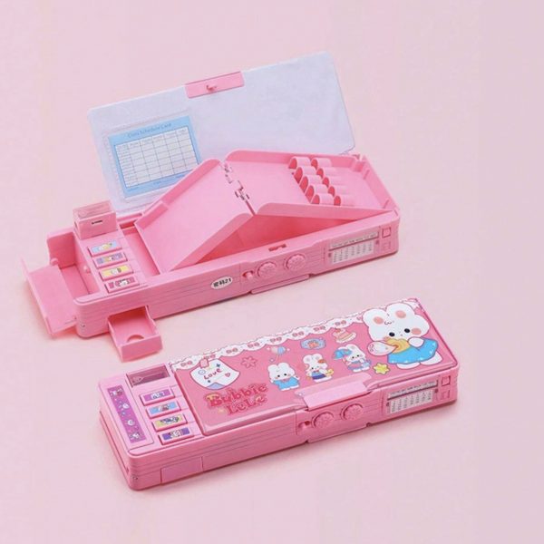 Estuche Caja con Botones, Compartimentos y Contraseña Bunny Rosa