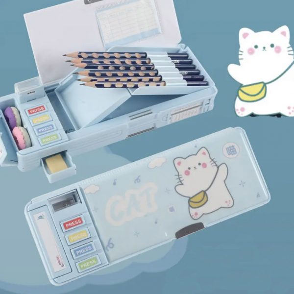 Estuche Caja con Botones y Compartimentos Cat