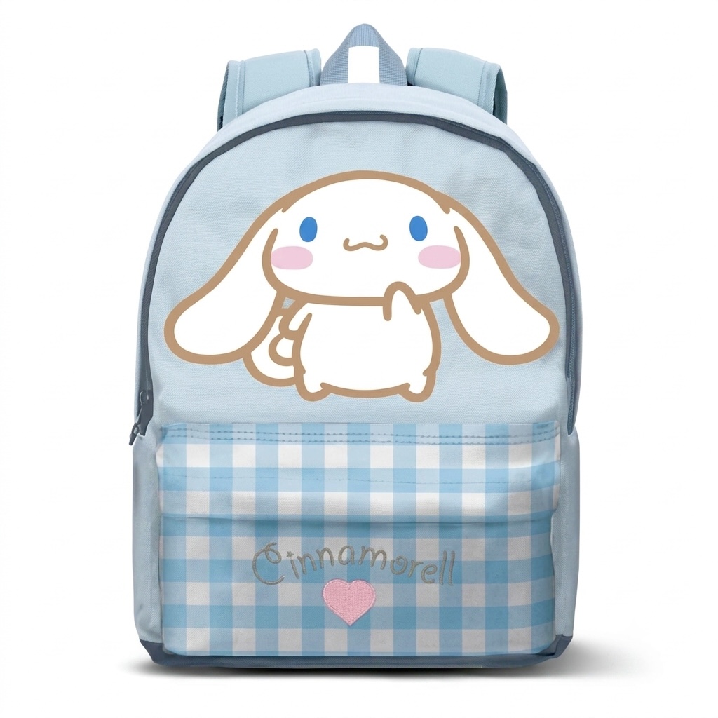 Mochila Cinnamoroll Cuadros Vichy 43cm