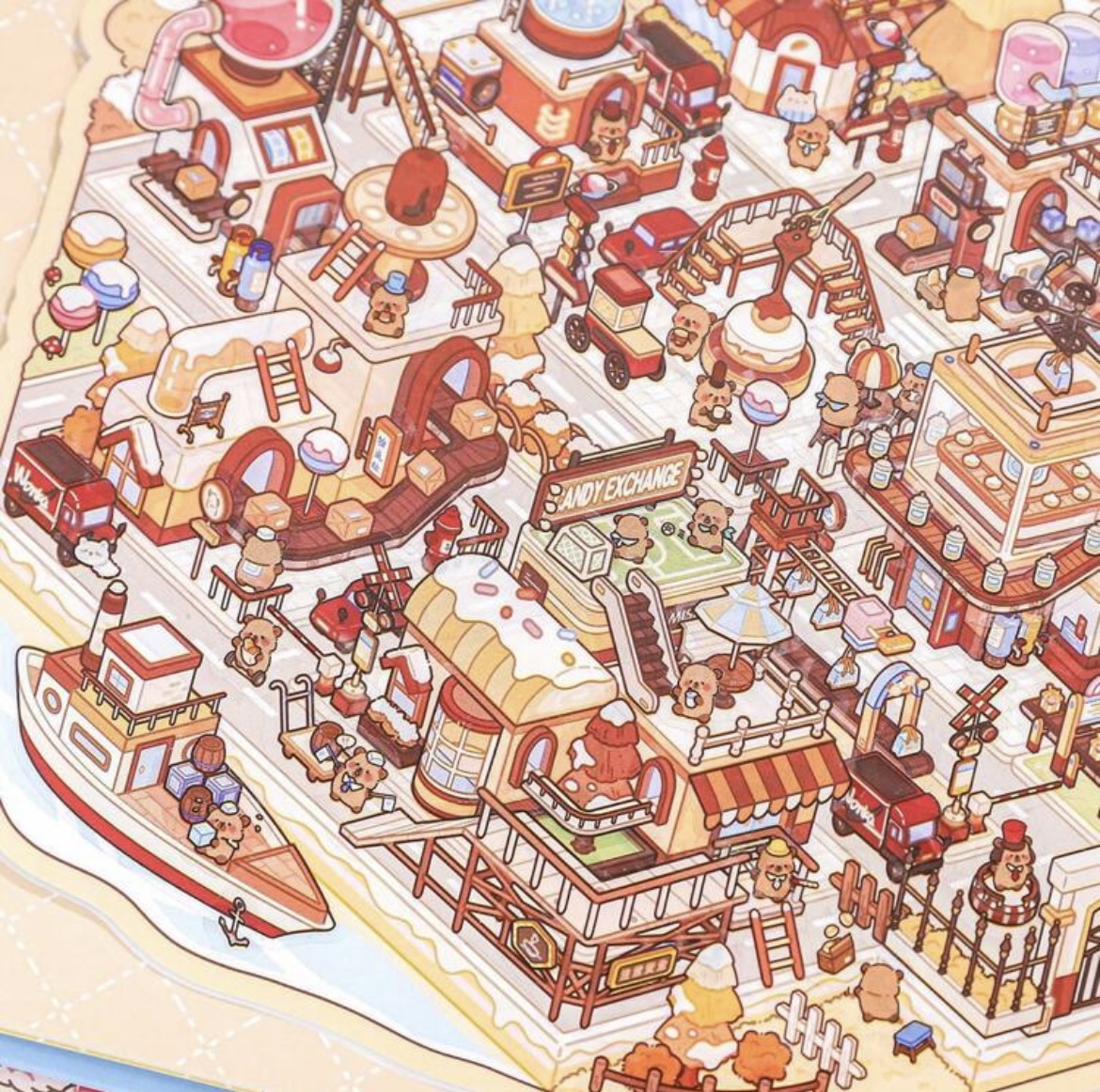 Libreta de Pegatinas Crea tus Propios Escenarios en Miniatura - Capibara (6 escenas) Grande - Imagen 5