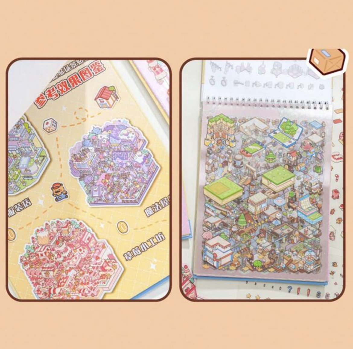 Libreta de Pegatinas Crea tus Propios Escenarios en Miniatura - Capibara (6 escenas) Grande - Imagen 4