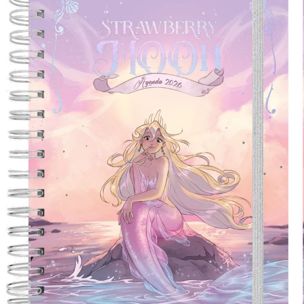 Agenda Anual Semana Vista A5 Strawberry Moon 2026