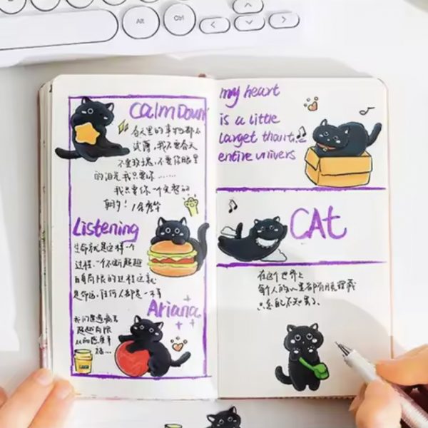 Pegatinas Cute Cat Black