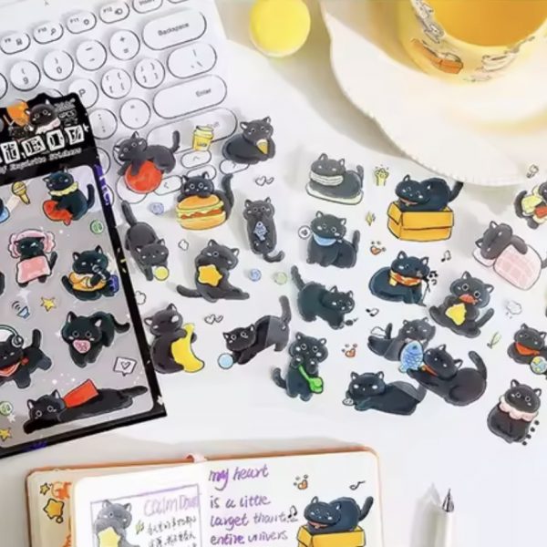 Pegatinas Cute Cat Black