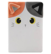 Cuaderno Peluche A5 Liso Gato Naranja y Gris