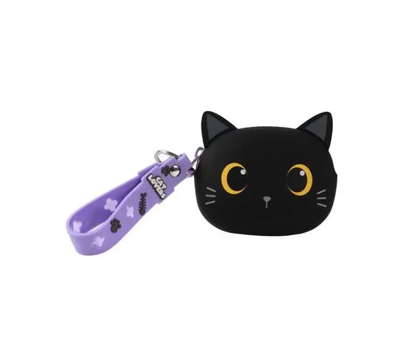 Monedero Silicona Gato Negro