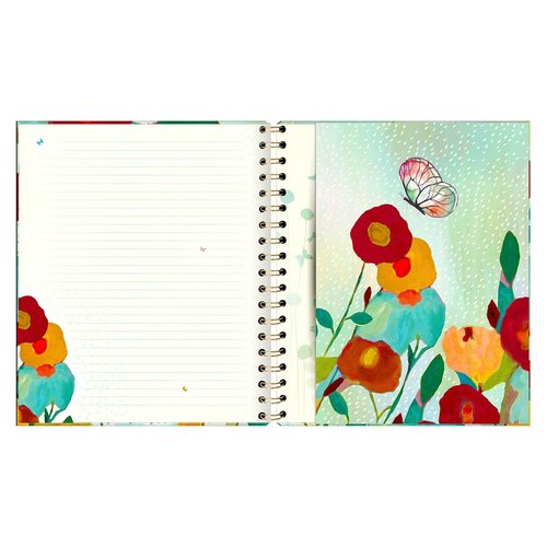 Libreta Tapa Dura Grande Butterfly Verde